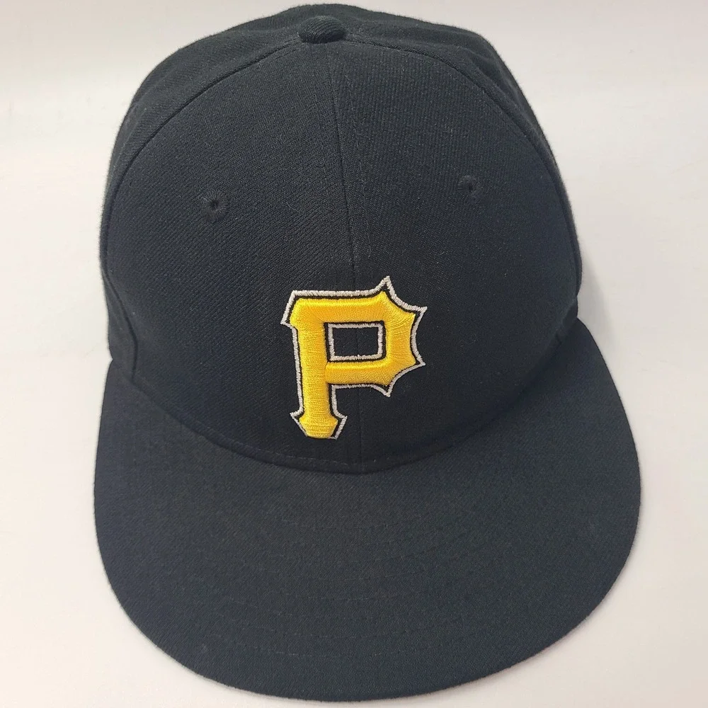 Pittsburgh Pirates Hat Fitted 7 1/8 New Era 59Fifty Black Yellow MLB Baseball